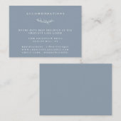 Dusty Blue Botanical Branch Wedding Accommodations Informatiekaartje (Voorkant / Achterkant)