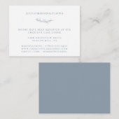 Dusty Blue Botanical Branch Wedding Accommodations Informatiekaartje (Voorkant / Achterkant)