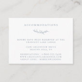 Dusty Blue Botanical Branch Wedding Accommodations Informatiekaartje (Voorkant)