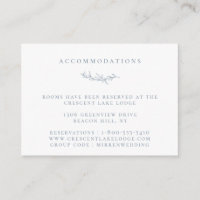 Dusty Blue Botanical Branch Wedding Accommodations