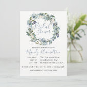 Dusty Blue Botanical Bridal Shower Uitnodiging (Staand voorkant)