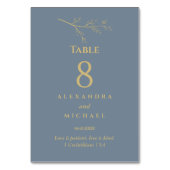 Dusty Blue Botanical Christian Wedding    Table Nu Kaart (Achterkant)