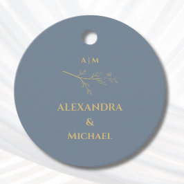 Dusty Blue Botanical Christian Wedding Thank You Bedankjes Labels