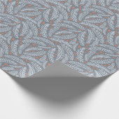 Dusty Blue Botanical Christmas Pine Tree Leaf Cadeaupapier (Hoek)