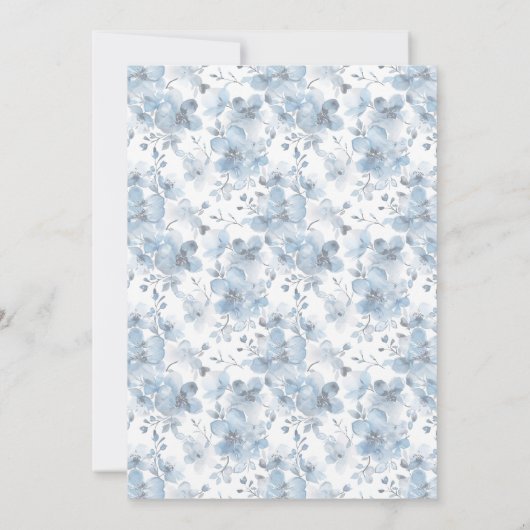 Dusty Blue Botanical Classic Elegant Vrijgezellenf Kaart (Achterkant)