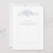 Dusty Blue Botanical Daisy Garden Wedding Bedankkaart (Achterkant)
