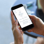 Dusty Blue Botanical Elegant Wedding Of Minimal Kaart