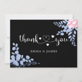 Dusty Blue Botanical Eucalyptus Weddenschap Bedankkaart (Achterkant)