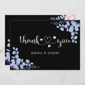 Dusty Blue Botanical Eucalyptus Weddenschap Bedankkaart (Voorkant / Achterkant)