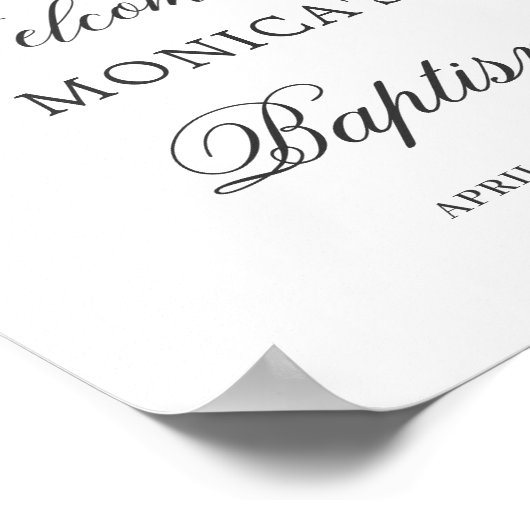 Dusty Blue Botanical Floral Baptism Welcome Sign Poster (Hoek)