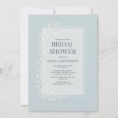 Dusty Blue Botanical Floral Bridal Shower Kaart (Voorkant)