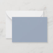 Dusty Blue Botanical Floral Budget Kleine RSVP-kaa Notitiekaartje (Achterkant)