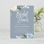 Dusty Blue Botanical Floral Vrijgezellenfeest Kaart (Staand voorkant)