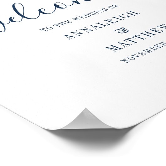 Dusty Blue Botanical Floral Wedding Welcome Poster (Hoek)