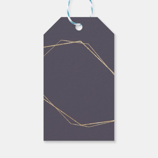 Dusty Blue Botanical Florals Weddenschap Cadeaulabel (Achterkant)