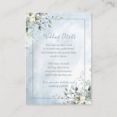Dusty Blue Botanical Green Waterverf Details Informatiekaartje (Voorkant)