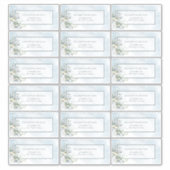 Dusty Blue Botanical Greenery 18 Guest Address Sticker (Voorkant)