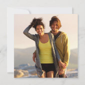 Dusty Blue Botanical Greenery Photo Wedding Kaart (Achterkant)