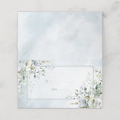 Dusty Blue Botanical Greenery Waterverf Plaatskaartje (Buitenkant ongevouwen)