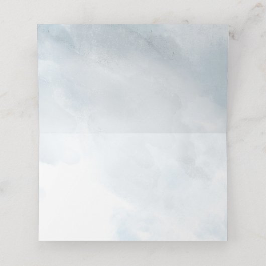 Dusty Blue Botanical Greenery Waterverf Plaatskaartje (Binnenkant ongevouwen)