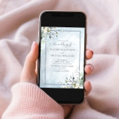 Dusty Blue Botanical Greenery Waterverf Script Kaart