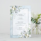 Dusty Blue Botanical Greenery Waterverf Wedding (Staand voorkant)