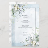 Dusty Blue Botanical Greenery Waterverf Wedding (Voorkant / Achterkant)