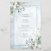Dusty Blue Botanical Greenery Waterverf Wedding (Voorkant)