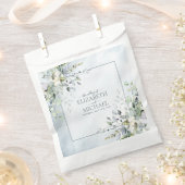 Dusty Blue Botanical Greenery Waterverf Wedding Bedankzakje (Geknipt)