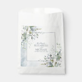 Dusty Blue Botanical Greenery Waterverf Wedding Bedankzakje (Voorkant)