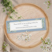 Dusty Blue Botanical Greenery Wedding Website RSVP Mini Visitekaartjes