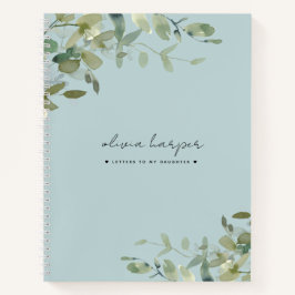 Dusty Blue Botanical Letters to Daughter Journal Notitieboek