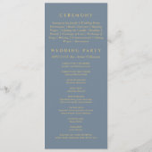Dusty Blue Botanical Minimalist Christian Wedding  Programmakaart (Achterkant)