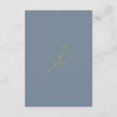Dusty Blue Botanical Minimalist Wedding Details Informatiekaartje (Achterkant)