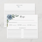 Dusty Blue Botanical Recept Kaart (Voorkant / Achterkant)