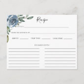 Dusty Blue Botanical Recept Kaart (Voorkant)