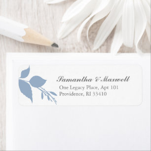 Dusty Blue Botanical retouradres Etiket