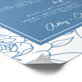 Dusty Blue Botanical Signature Drink Wedding Sign Poster (Hoek)