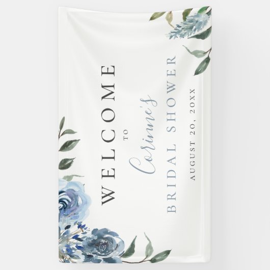 Dusty Blue Botanical Spandoek (Verticaal)