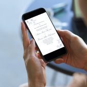 Dusty Blue Botanical Traditional Wedding Invite Kaart