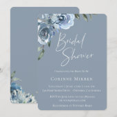 Dusty Blue Botanical Vrijgezellenfeest Kaart (Voorkant / Achterkant)