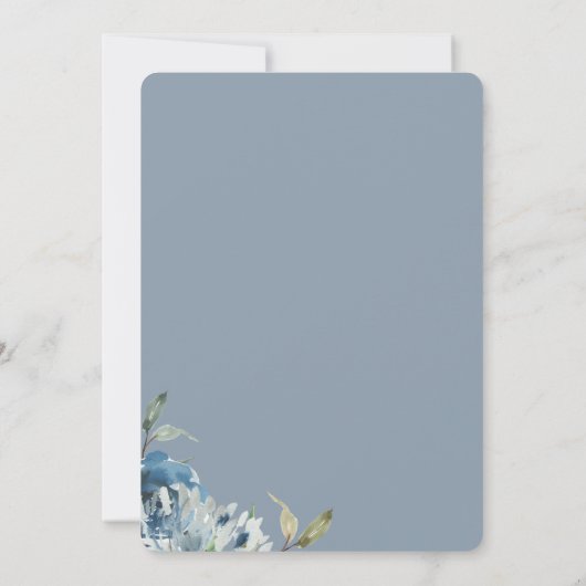 Dusty Blue Botanical Vrijgezellenfeest Kaart (Achterkant)