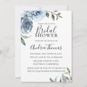 Dusty Blue Botanical Vrijgezellenfeest Kaart (Voorkant)