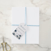 Dusty Blue Botanical Wedding Cadeaulabel (Met Touw)