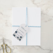 Dusty Blue Botanical Wedding Cadeaulabel (Met Touw)