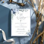 Dusty Blue Botanical Wedding Invitation Kaart<br><div class="desc">De bruiloft Uitnodiging is een adembenemend mooi voorbeeld van een delicaat en verfijnd design. Het kleurenschema van de uitnodiging is een verbluffend mengsel van serene blauwen rode groenen, dat een gevoel van kalmte en natuurlijke schoonheid opwekt. Het bloemontwerp kenmerkt een delicate interactie tussen groen bladeren en stoffige blauwe bloemen, waardoor...</div>