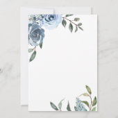 Dusty Blue Botanical Wedding Invitation Kaart (Achterkant)