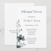 Dusty Blue Botanical Wedding Kaart (Voorkant / Achterkant)