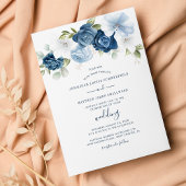 Dusty Blue Botanical Wedding Kaart