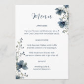 Dusty Blue Botanical Wedding Menu (Voorkant)